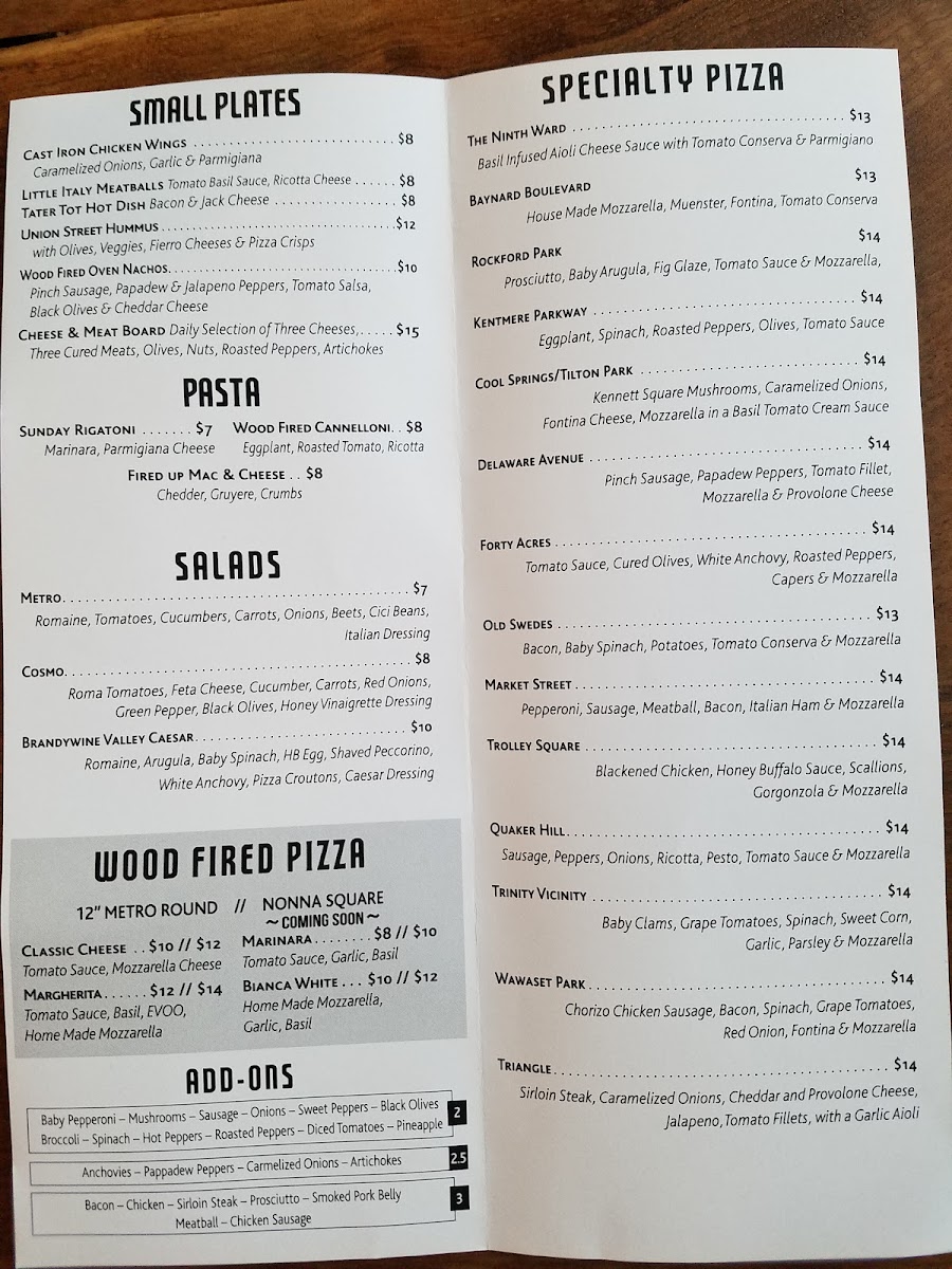 Menu La Pizzeria Metro-10